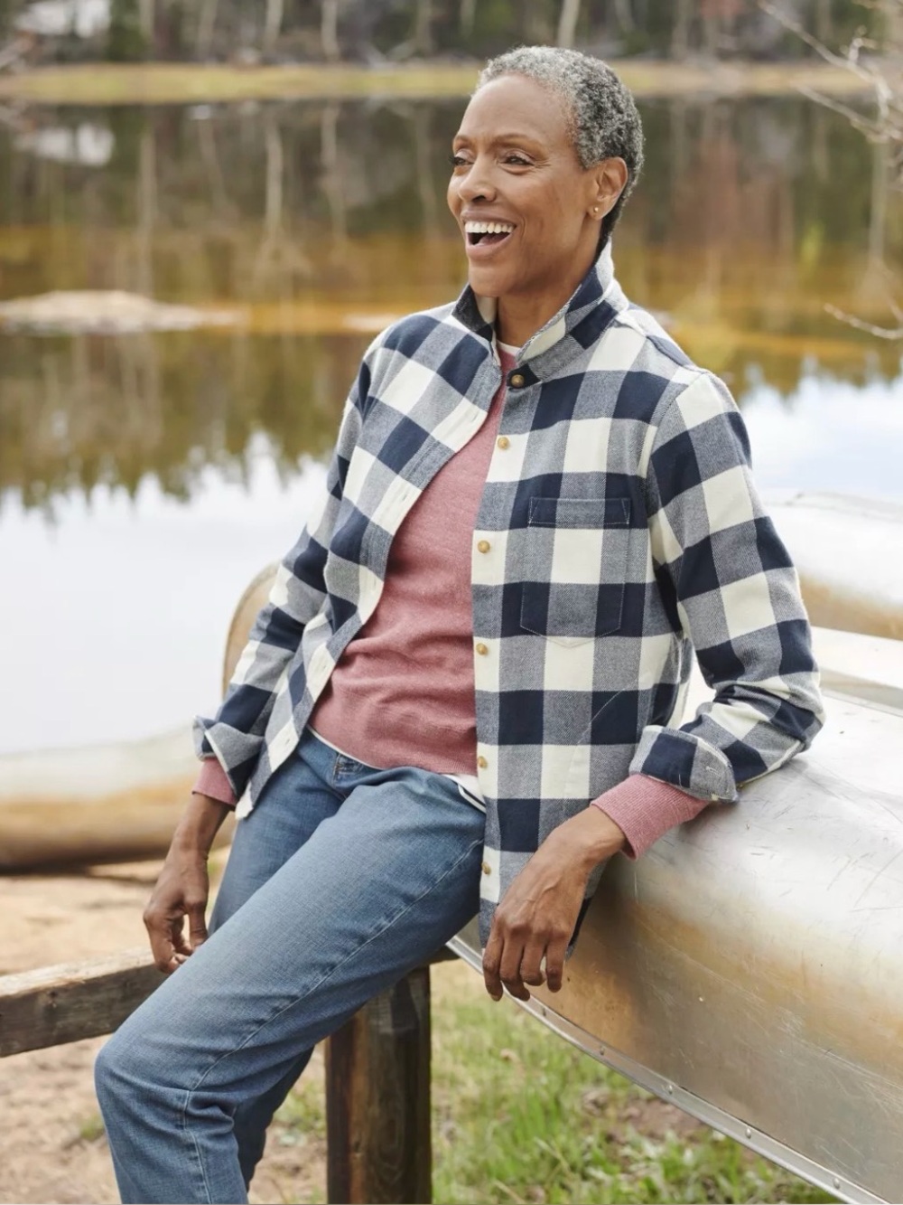 L.L. Bean 100% Cotton Soft Brushed Flannel Size Plaid Size Large